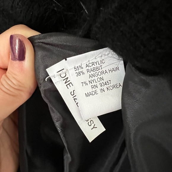 NWT VINTAGE RARE Fur Embellished h Black Winter Coat Medium - Picture 3 of 6